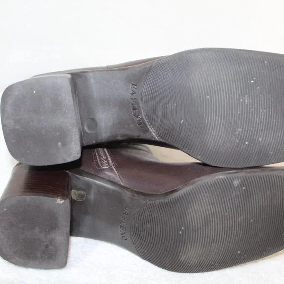 Vtg Enzo Angiolini womens boot size 8.5 brown leather chunky heel square toe 90s - Picture 10 of 12